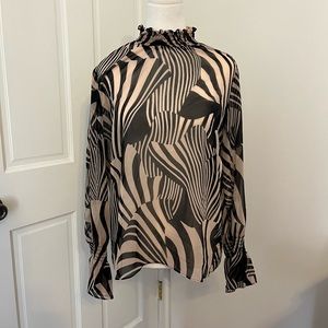 MISA sheer patterned blouse